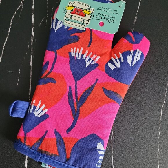 Oven Mitt "Dear Wine, Yes" Funny Floral Quilted Glove Kitchen Gift - Picture 2 of 6